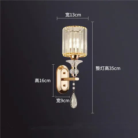 New Modern Simple Bedroom Bedside Lamp - Crystal Wall Lamp for Eye Protection in Living Rooms, Studies, Corridors, and Stairwells