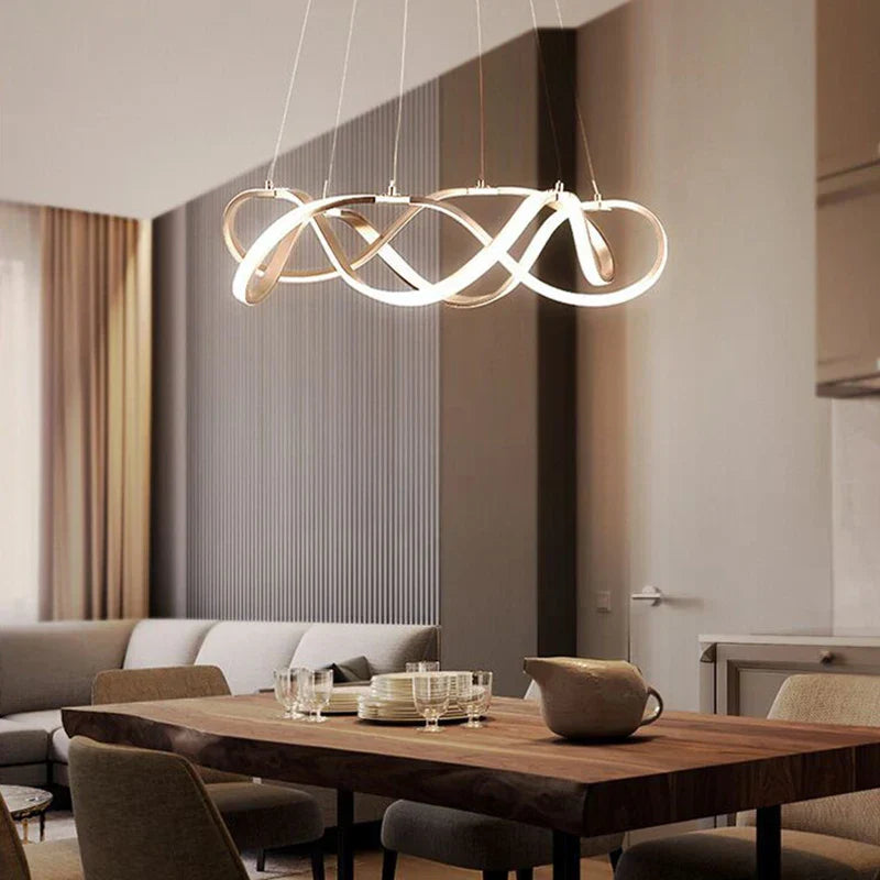 Modern LED Round Pendant Lamplight - Modern Large Chandelier in Gold