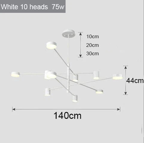 Swivel LED Chandelier – Sleek Black Pendant Light for Home