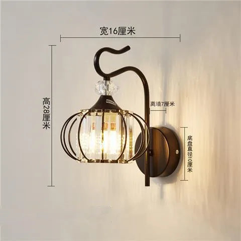 New Modern Simple Bedroom Bedside Lamp - Crystal Wall Lamp for Eye Protection in Living Rooms, Studies, Corridors, and Stairwells