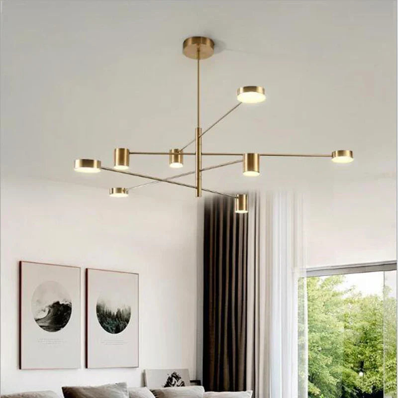 Swivel LED Chandelier – Sleek Black Pendant Light for Home