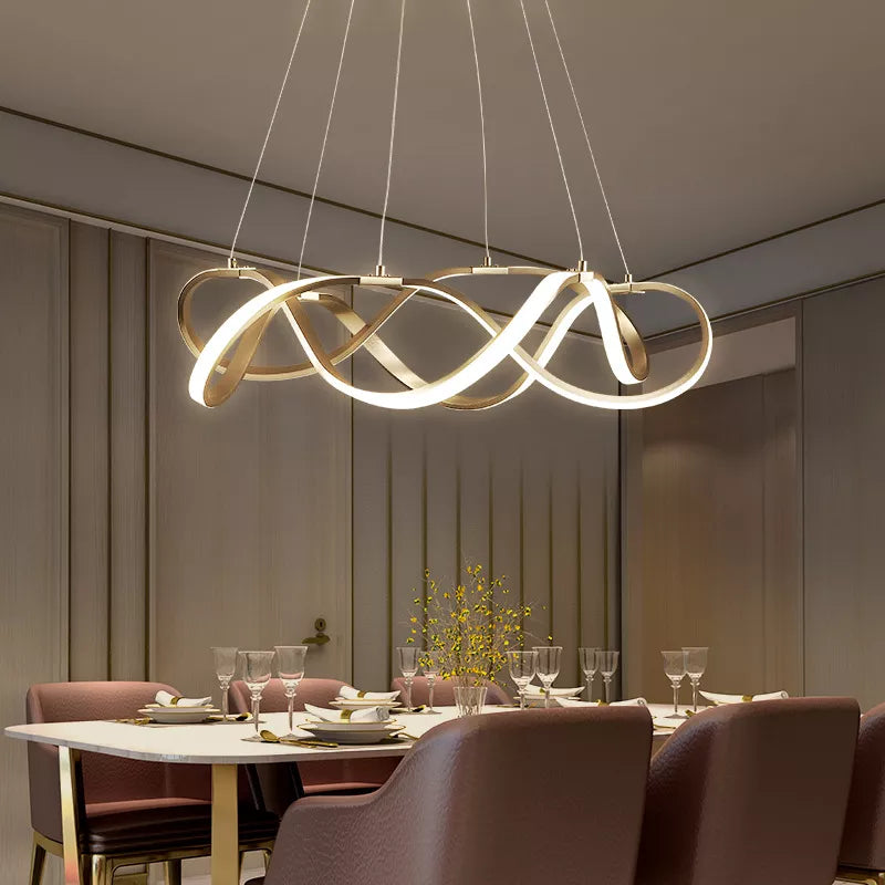 Modern LED Round Pendant Lamplight - Modern Large Chandelier in Gold