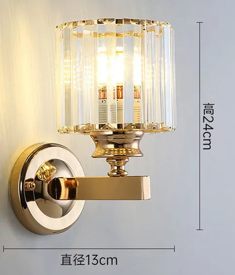 New Modern Simple Bedroom Bedside Lamp - Crystal Wall Lamp for Eye Protection in Living Rooms, Studies, Corridors, and Stairwells