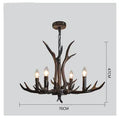 Retro Style Antler Resin Chandelier - Sweeping Gold Spray Paint Finish for Living and Dining Room Home Decor Lighting