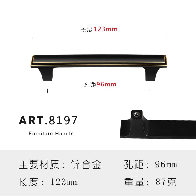 Zinc Alloy Solid Cabinet Door Handles – Modern Minimalist Knobs for Wardrobe and Kitchen Furniture