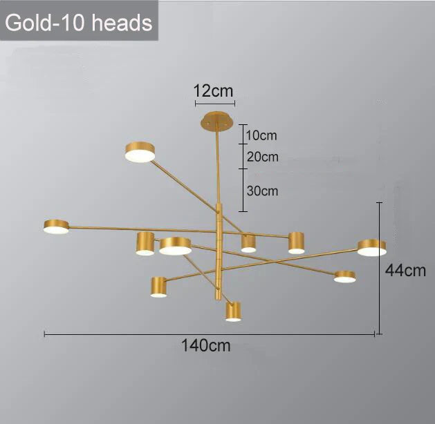 Swivel LED Chandelier – Sleek Black Pendant Light for Home