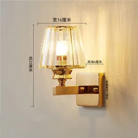 New Modern Simple Bedroom Bedside Lamp - Crystal Wall Lamp for Eye Protection in Living Rooms, Studies, Corridors, and Stairwells