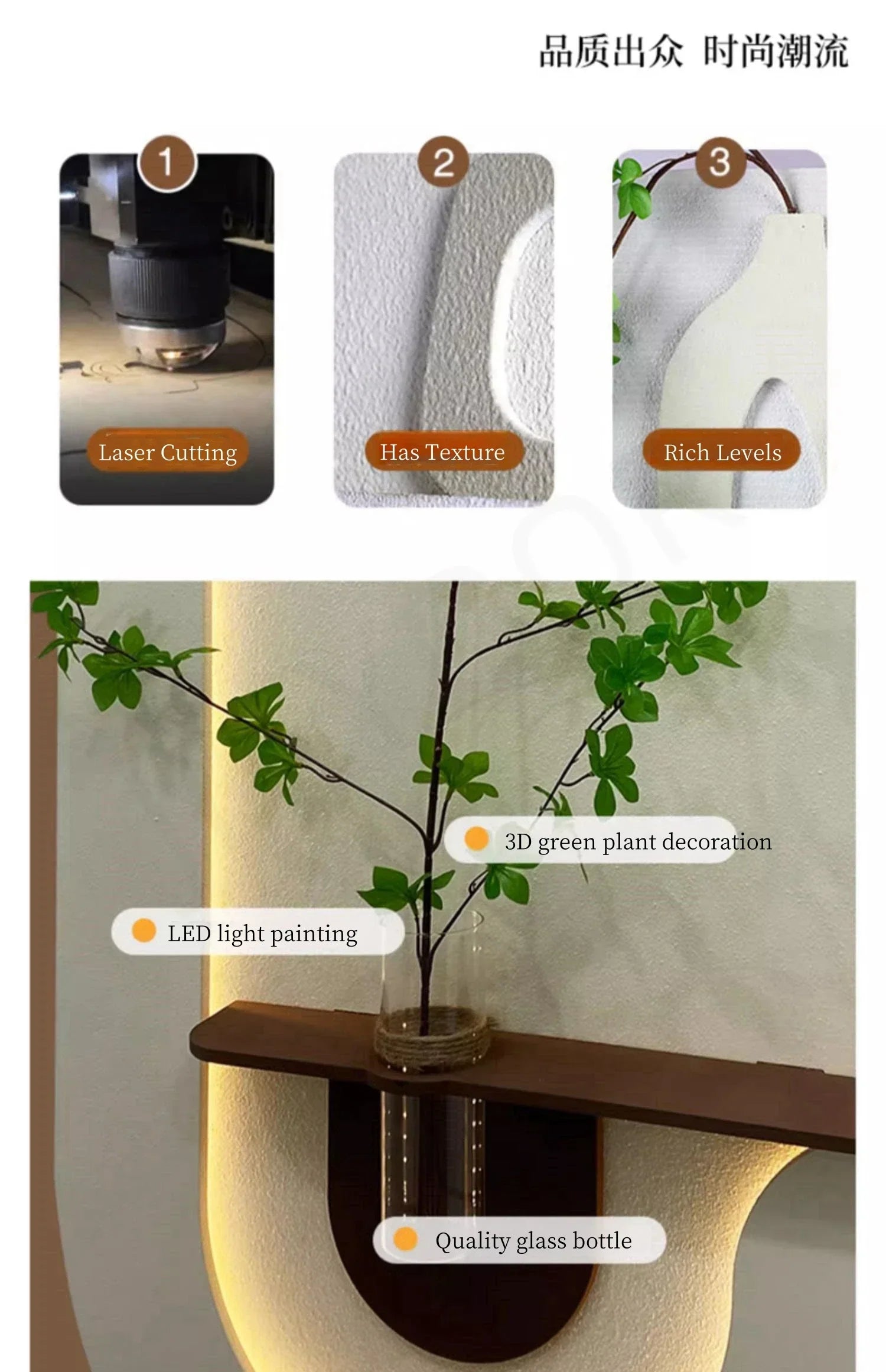Dlight Decor Sandstone Vase Wall Lamp for Hallways
