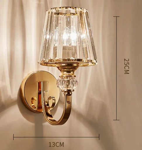 New Modern Simple Bedroom Bedside Lamp - Crystal Wall Lamp for Eye Protection in Living Rooms, Studies, Corridors, and Stairwells