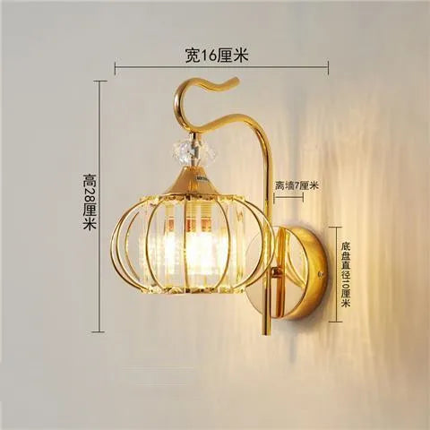 New Modern Simple Bedroom Bedside Lamp - Crystal Wall Lamp for Eye Protection in Living Rooms, Studies, Corridors, and Stairwells
