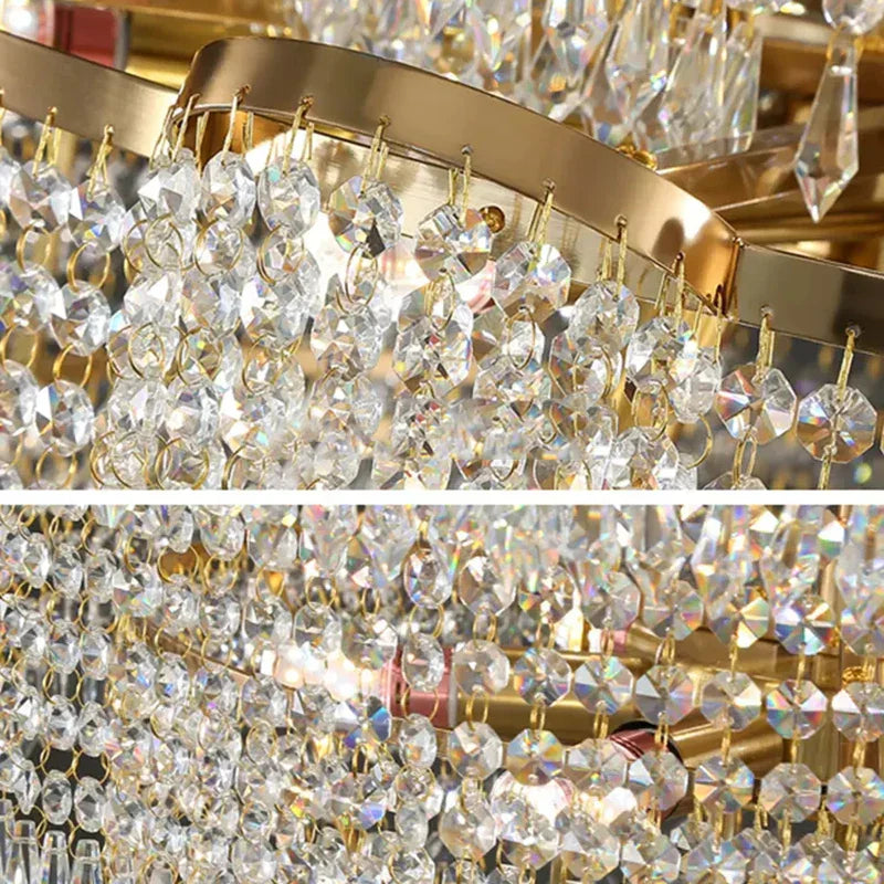 Modern Luxury Long Chandelier - Opulent Illumination for Staircases, Villa Lobbies, High Ceilings, and Grand Spaces