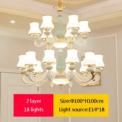 Elegant European-Style Duplex Building Chandelier - Ideal for Villa Living Rooms, Grand Halls, and Stairwells