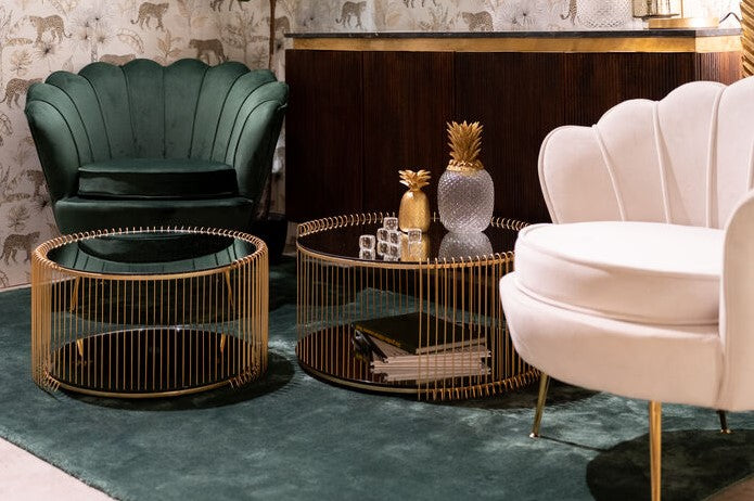 Coffee Table Wire Double Brass (2/Set)