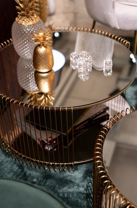Coffee Table Wire Double Brass (2/Set)