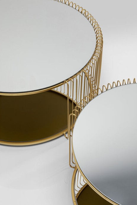 Coffee Table Wire Double Brass (2/Set)