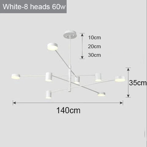 Swivel LED Chandelier – Sleek Black Pendant Light for Home