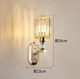 New Modern Simple Bedroom Bedside Lamp - Crystal Wall Lamp for Eye Protection in Living Rooms, Studies, Corridors, and Stairwells