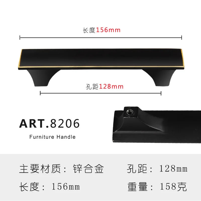 Zinc Alloy Solid Cabinet Door Handles – Modern Minimalist Knobs for Wardrobe and Kitchen Furniture