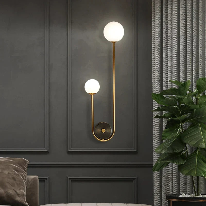 Elegant Modern Wall Lamp – Glass Ball LED Gold Sconce