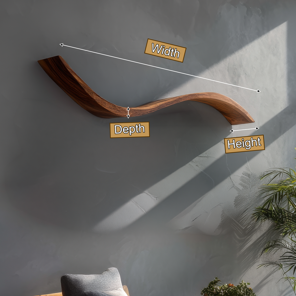 Seranova Sculpted Solid Wood Floating Shelf SPA204503