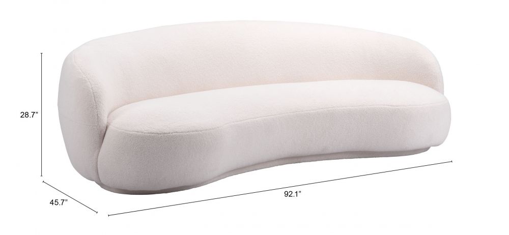 Tibet Shearling Fabric Cream Sofa