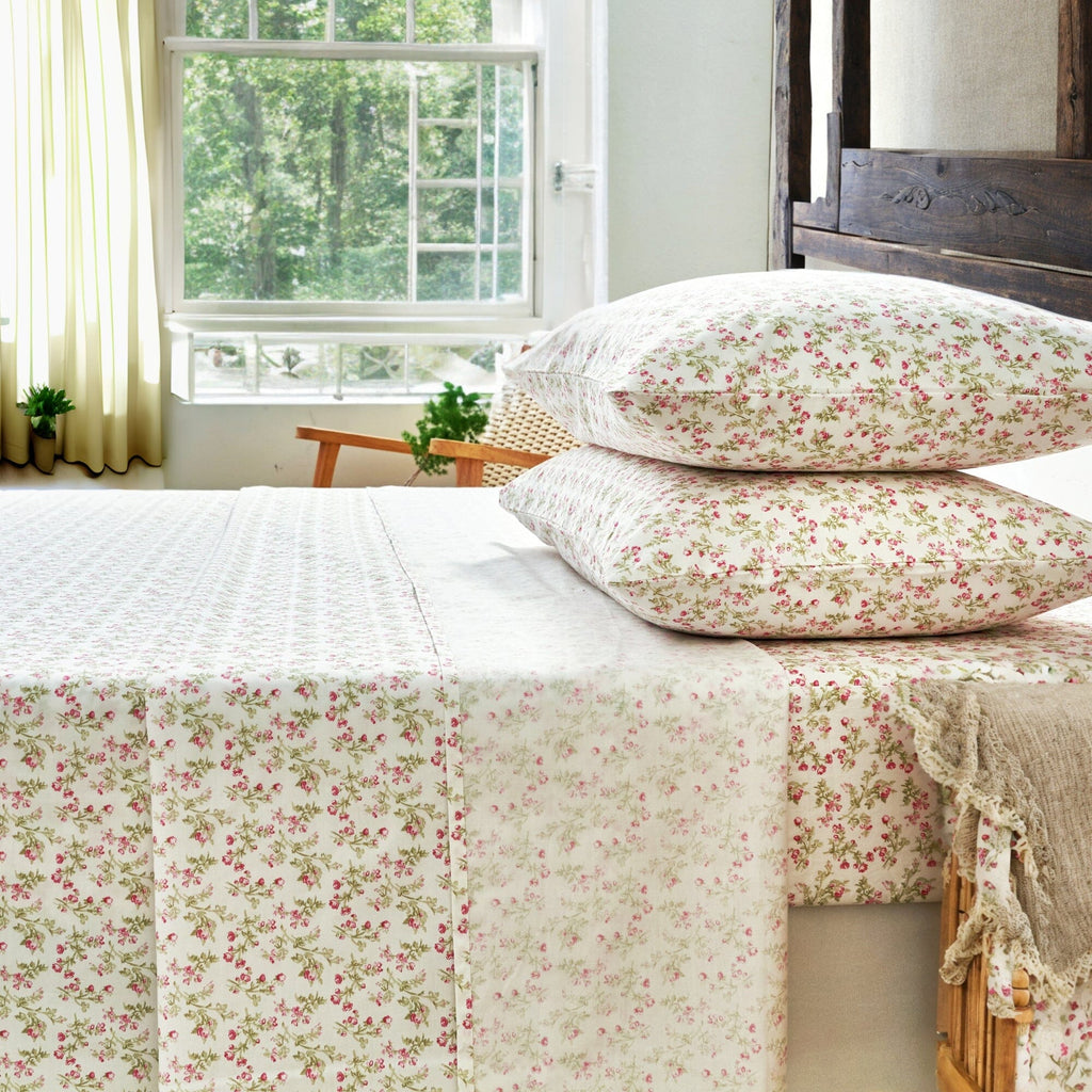 Romantic Coquette Cotton Sheet Set – Floral Deep Pocket Bedding