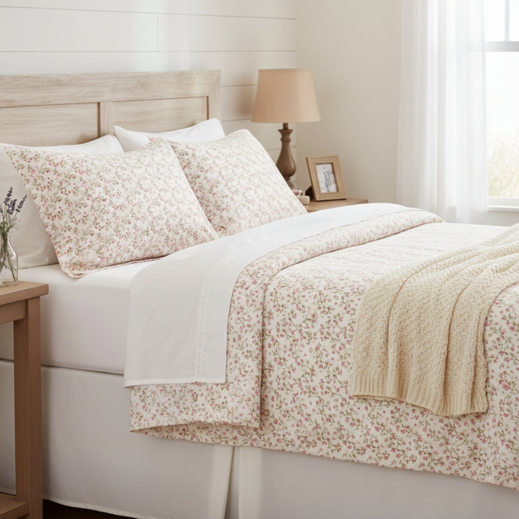 Romantic Coquette Cotton Sheet Set – Floral Deep Pocket Bedding