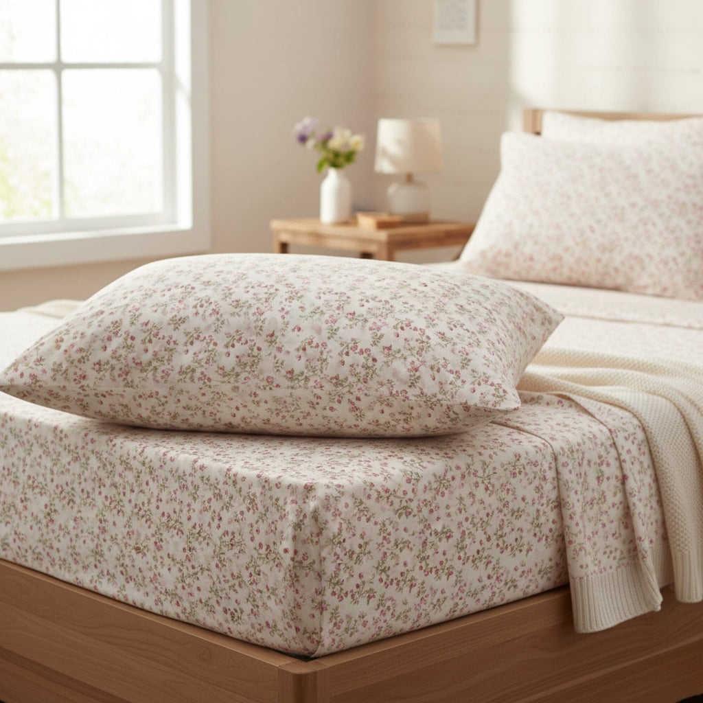 Romantic Coquette Cotton Sheet Set – Floral Deep Pocket Bedding