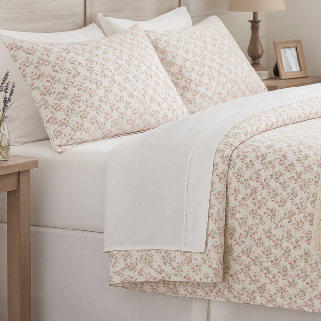 Romantic Coquette Cotton Sheet Set – Floral Deep Pocket Bedding