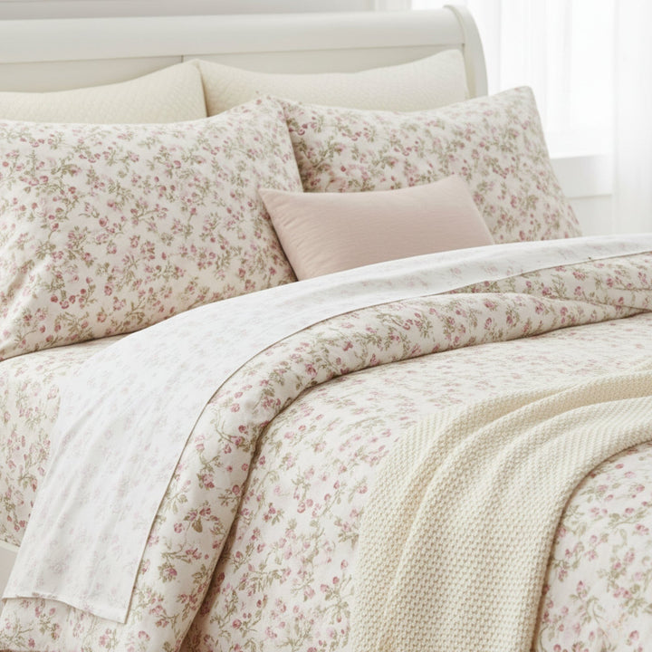 Romantic Coquette Cotton Sheet Set – Floral Deep Pocket Bedding