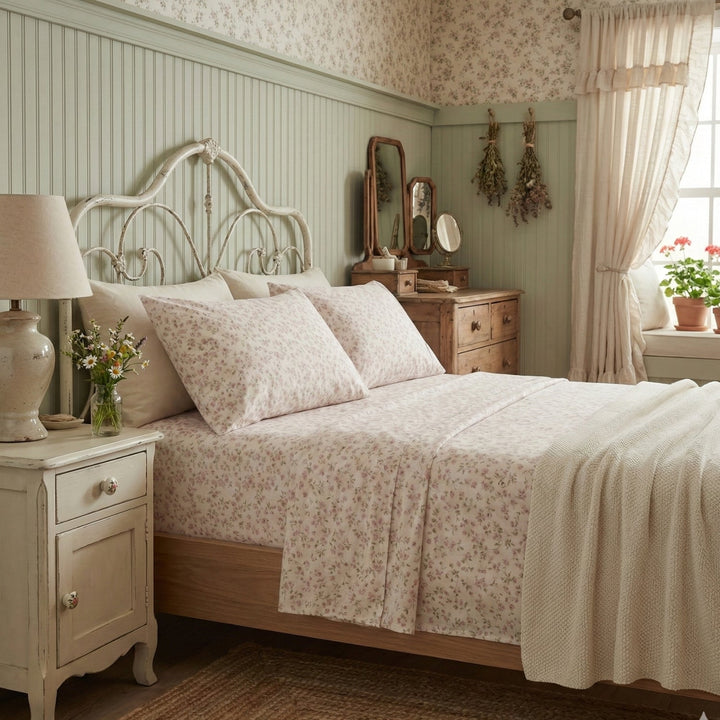 Romantic Coquette Cotton Sheet Set – Floral Deep Pocket Bedding