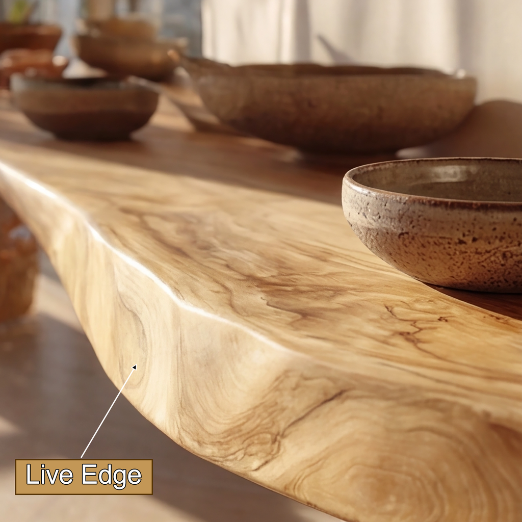 Valenor Live Edge Solid Wood Floating Shelf SPA245642