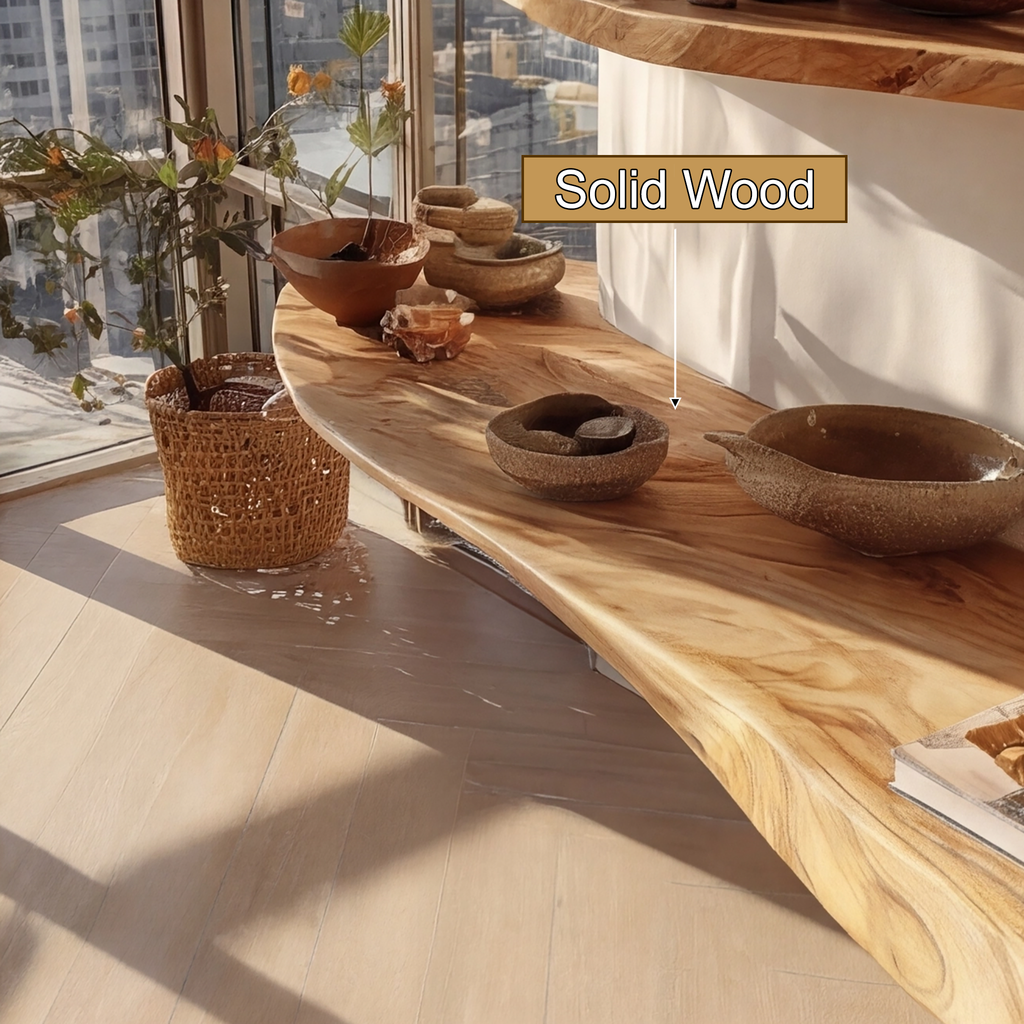 Valenor Live Edge Solid Wood Floating Shelf SPA245642