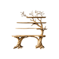 Valtheris Live Edge Solid Wood Console Table with Shelves