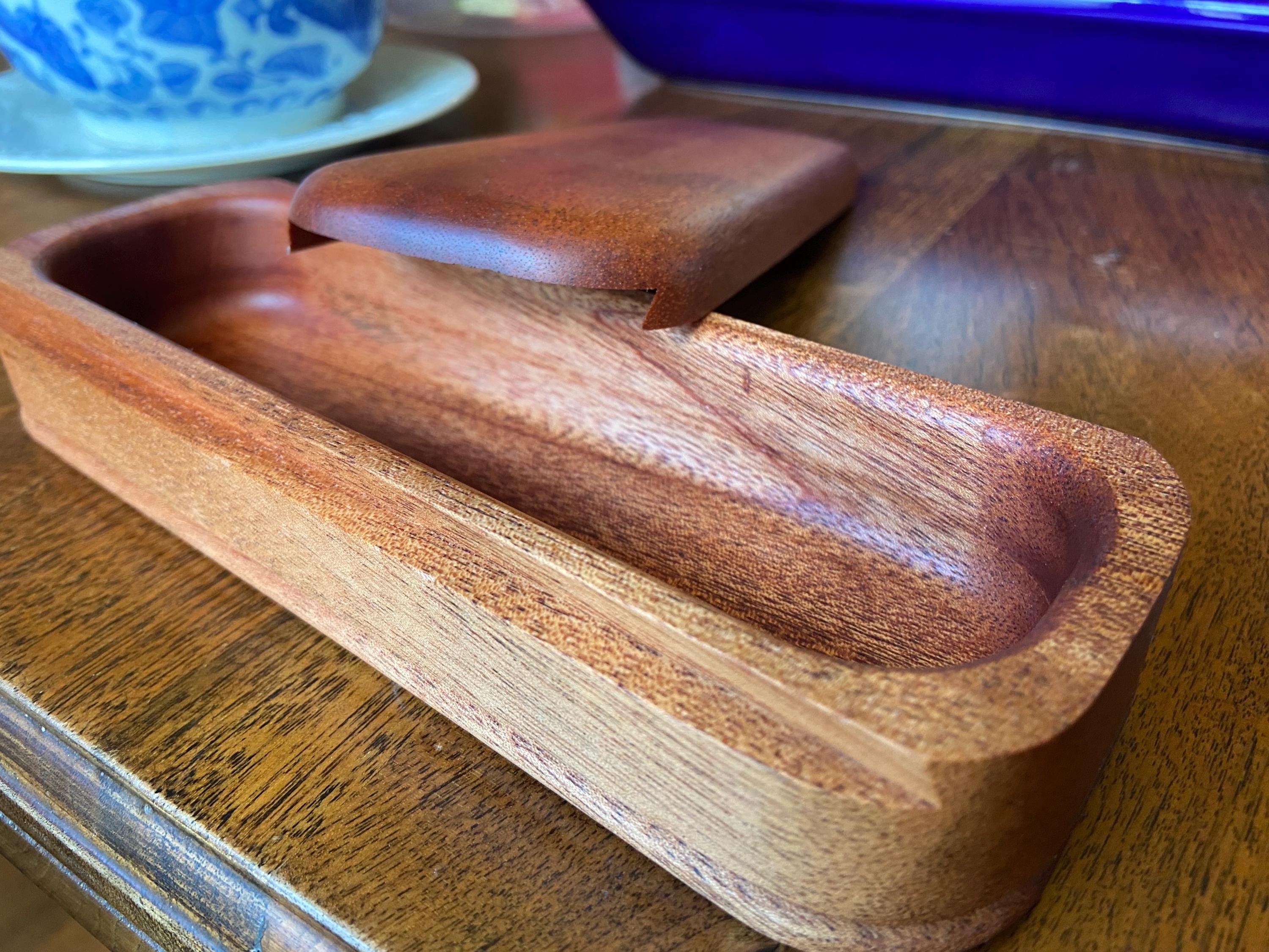 Handcrafted Mahogany Keepsake Box with Custom Inlay Options - 8.25" Premium Wood Storage