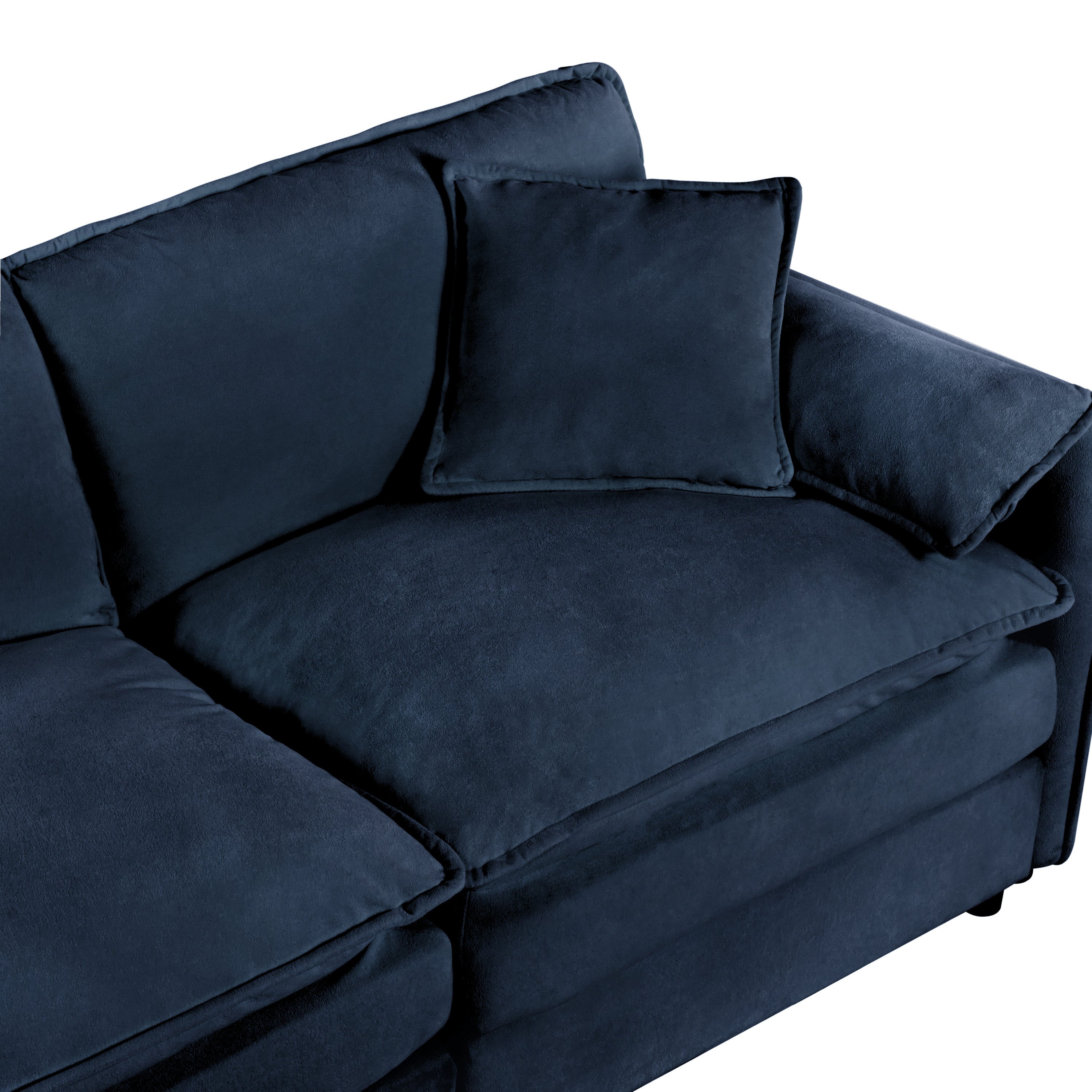 Modern Chenille Oversized Deep Seat Sectional Sofa