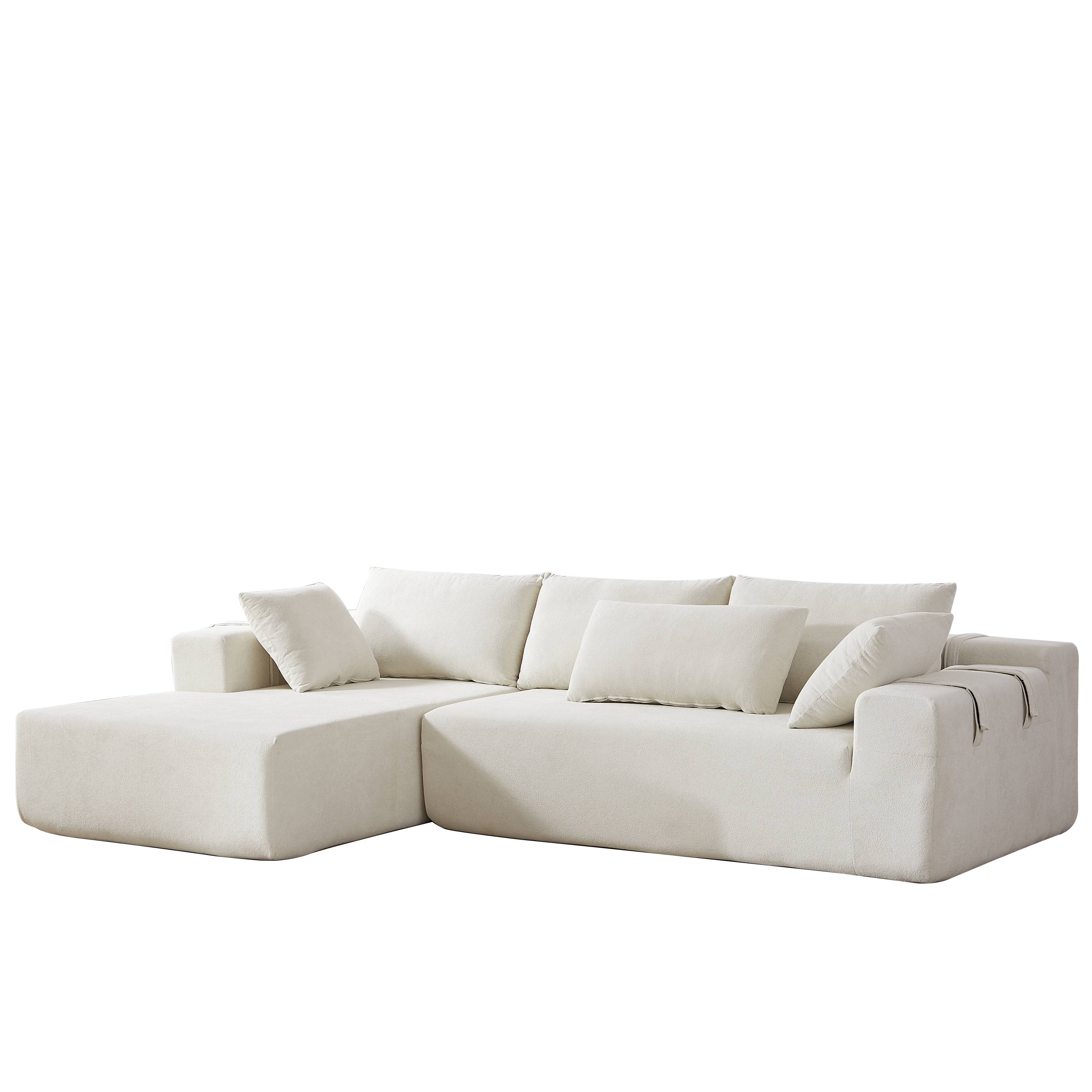 Modern Chenille Upholstered Sectional Sofa Couch Set