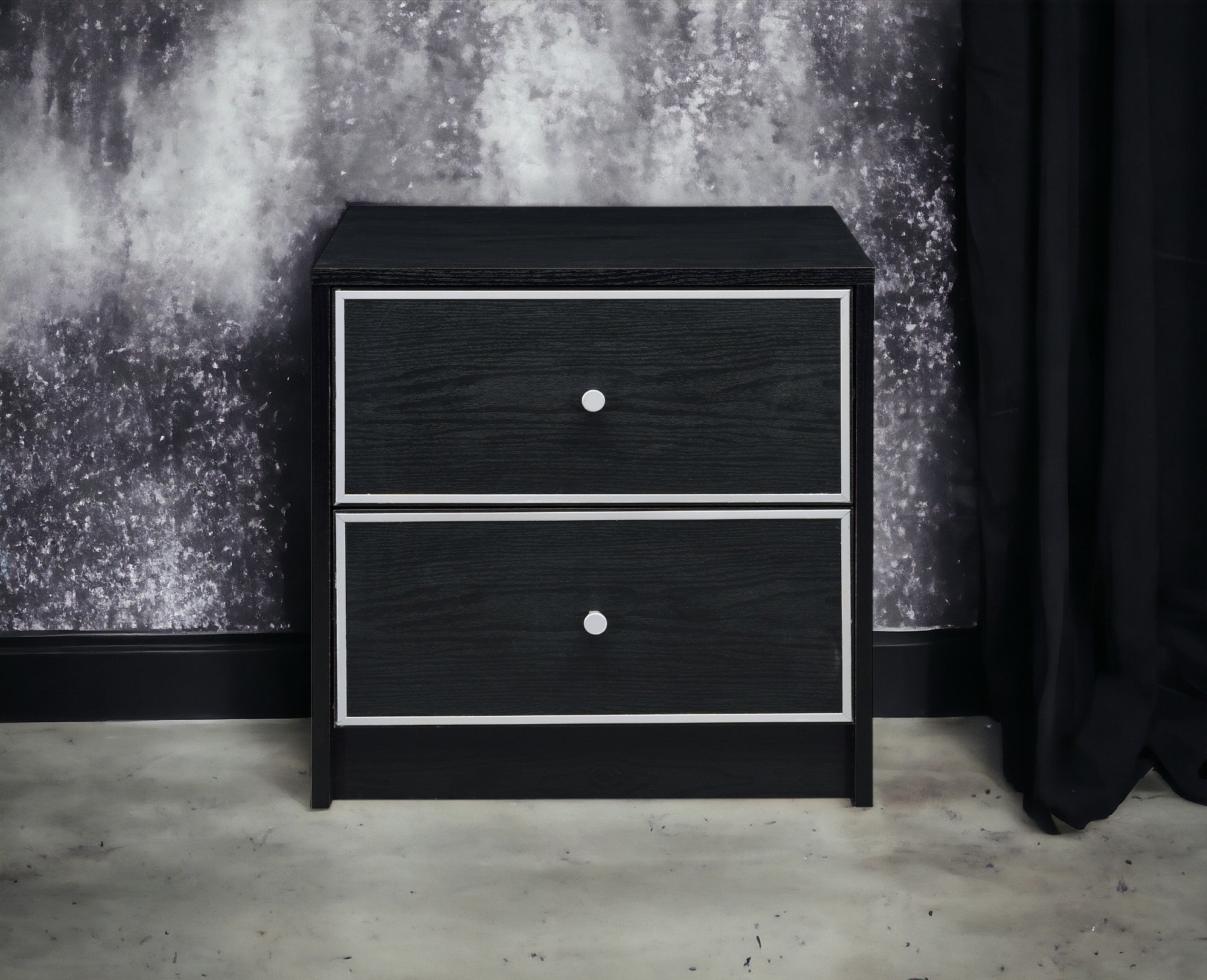 Modern Black Nightstand Table