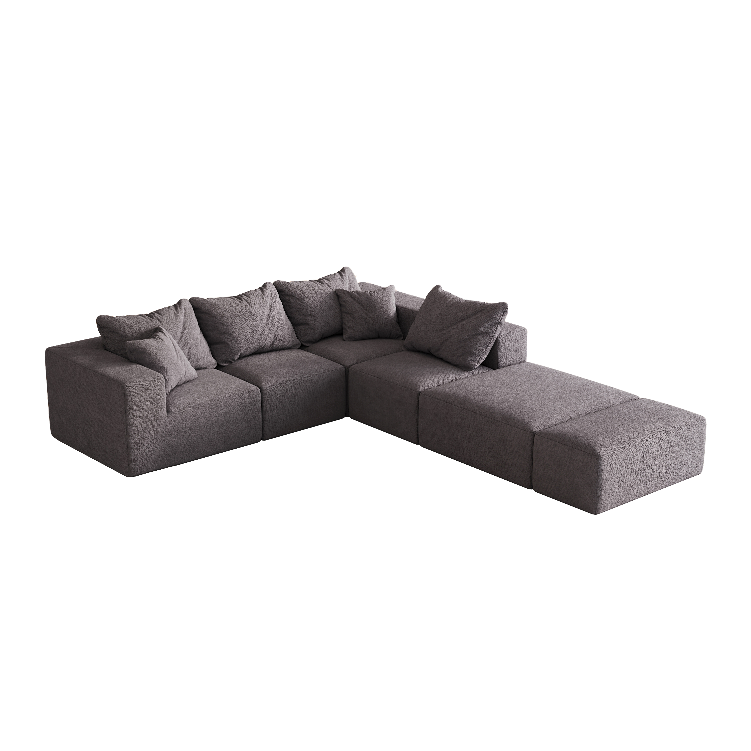 Modern Upholstered Sectional Boneless Couch Set
