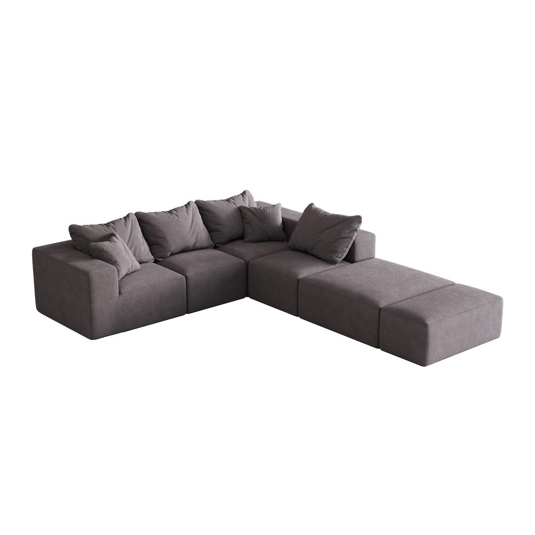 Modern Upholstered Sectional Boneless Couch Set