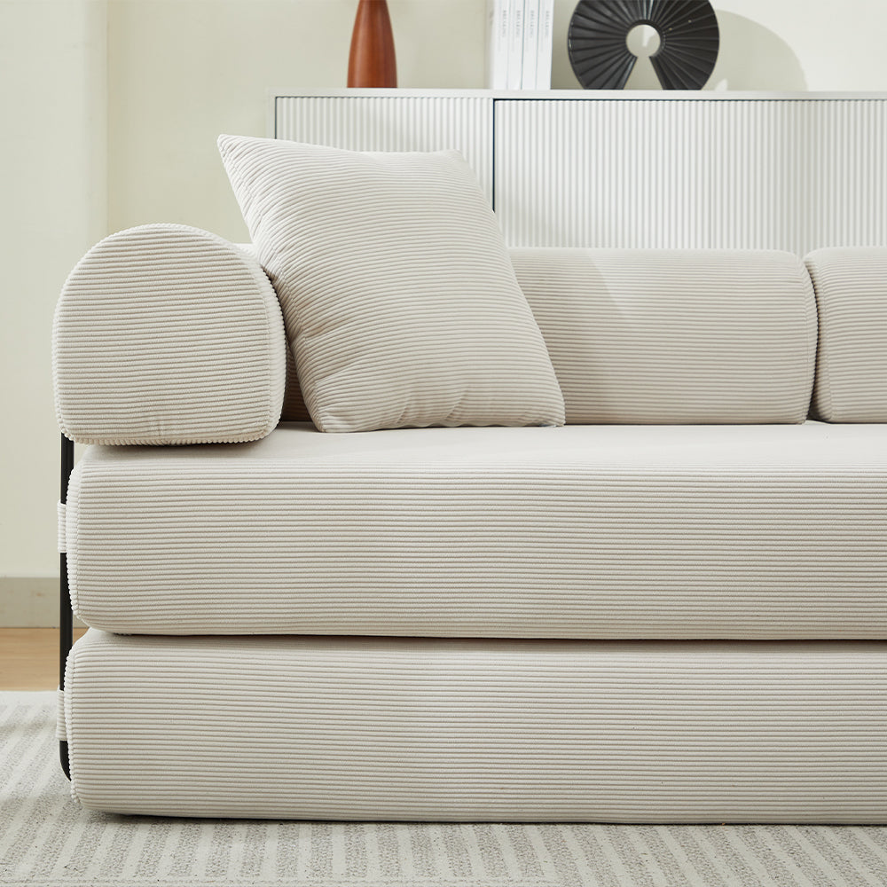 Folding Sofa Bed Convertible Couch with 2 Pillows