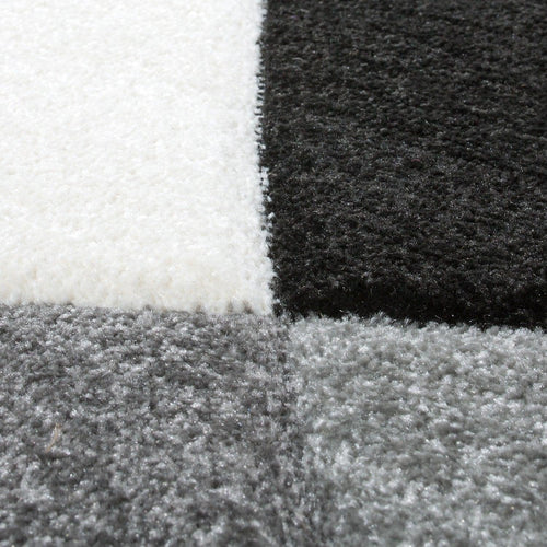 Area Rug Madeira Abstract Curved Pattern - Black White