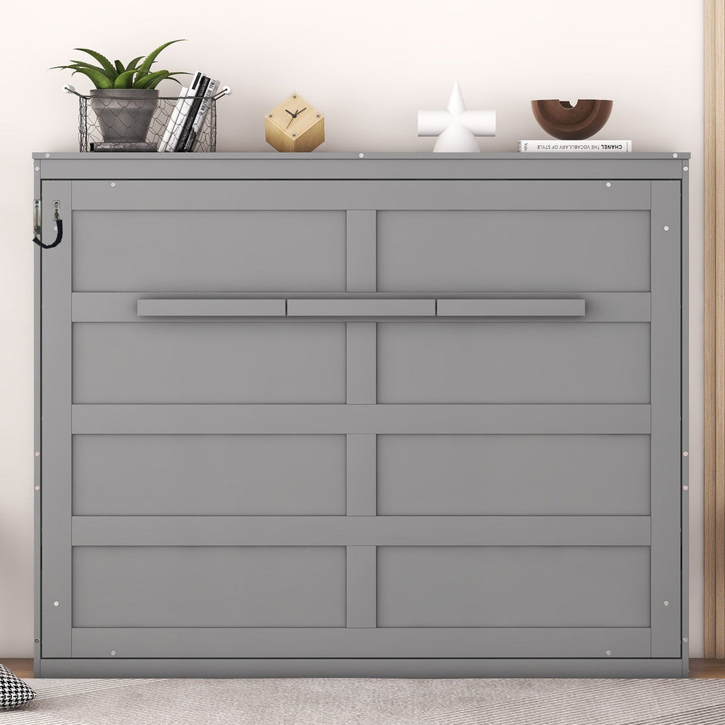 Full Size Gray Murphy Bed Wall Bed - Space Saving Solution