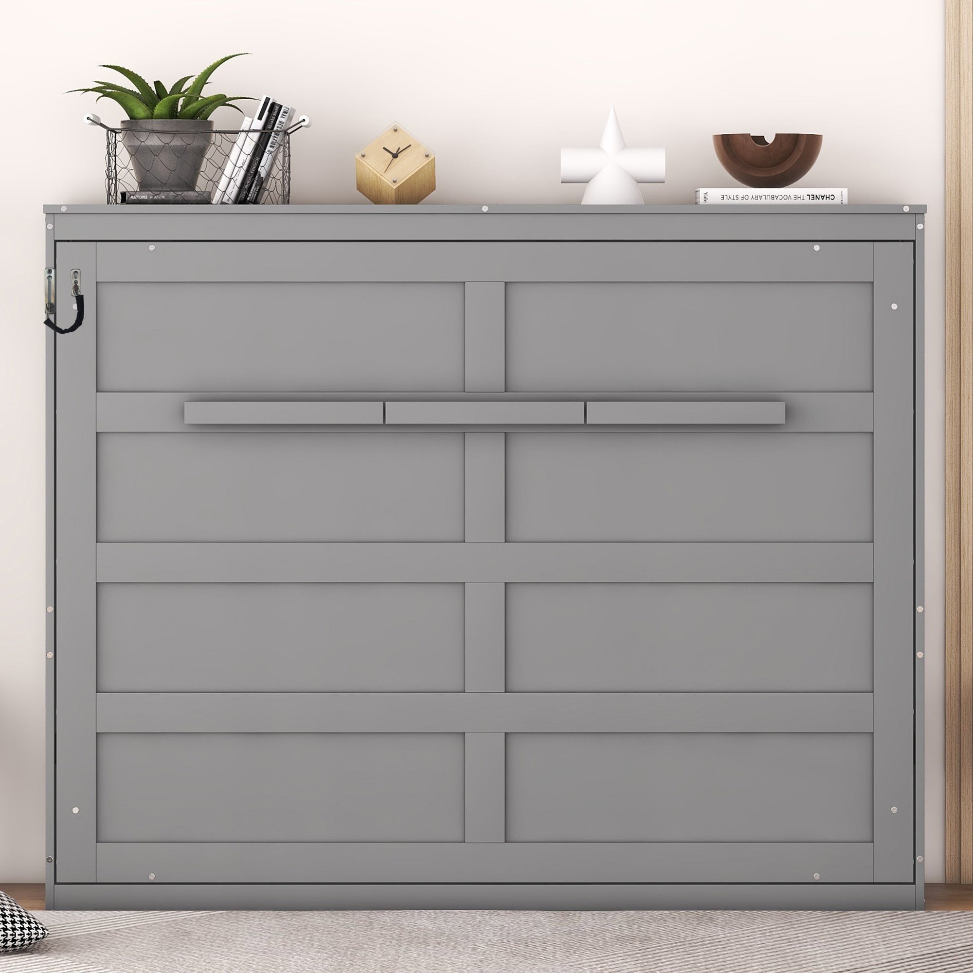 Full Size Gray Murphy Bed Wall Bed - Space Saving Solution