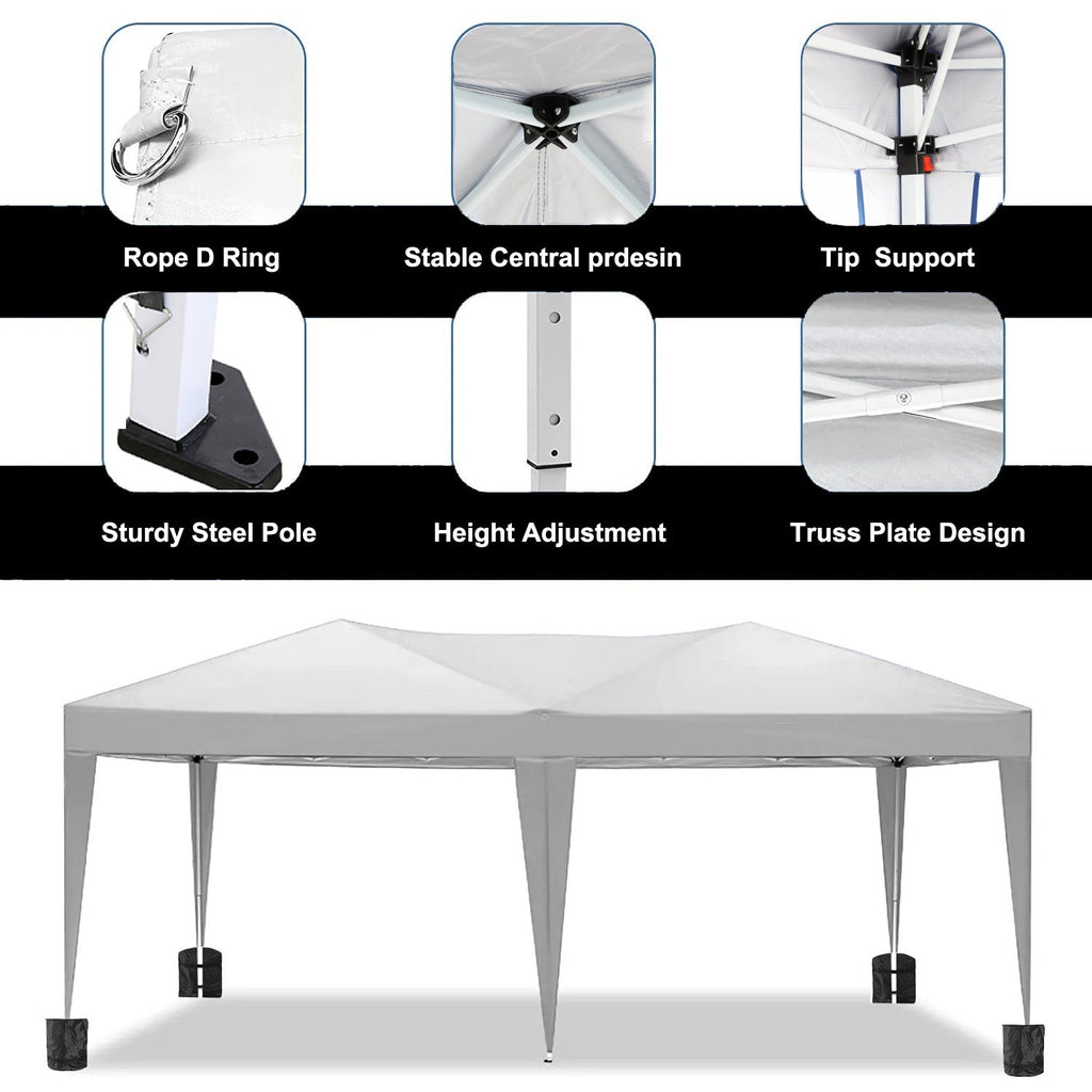 10'x20' Folding Canopy with 6 Removable Sidewalls Outdoor Shelter
