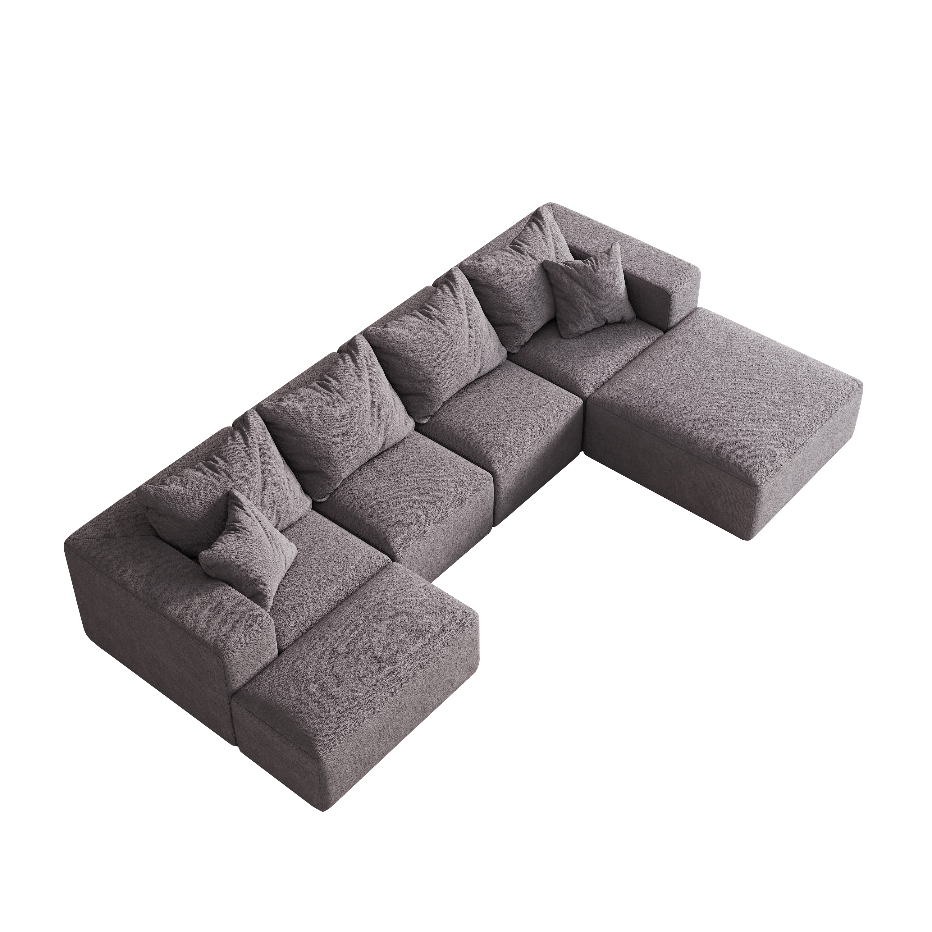 Modern Upholstered Sectional Boneless Couch Set
