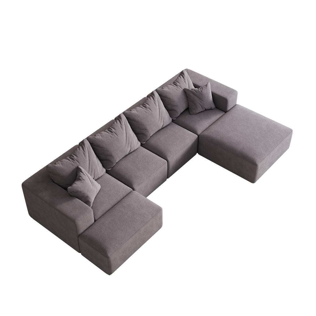 Modern Upholstered Sectional Boneless Couch Set