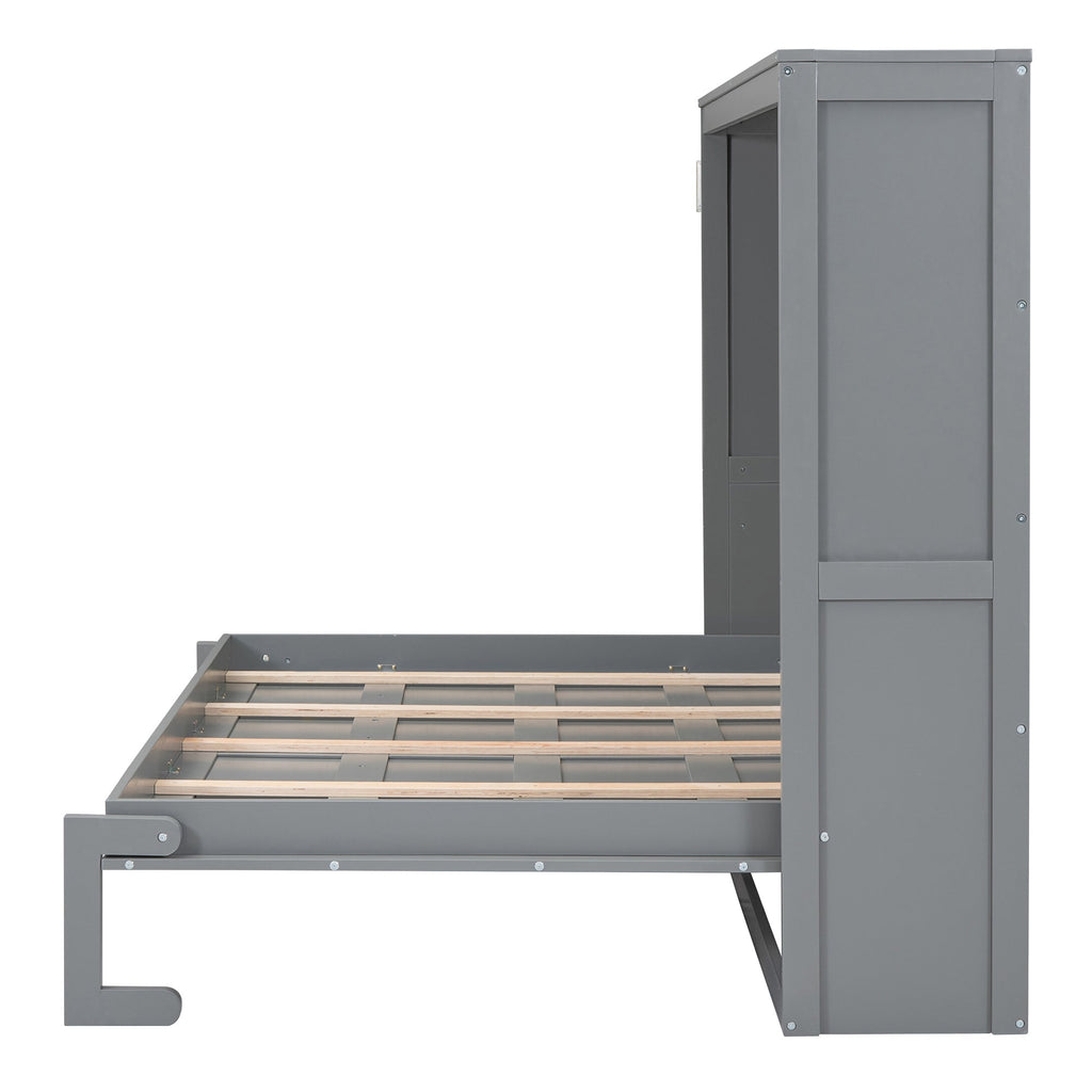 Full Size Gray Murphy Bed Wall Bed - Space Saving Solution