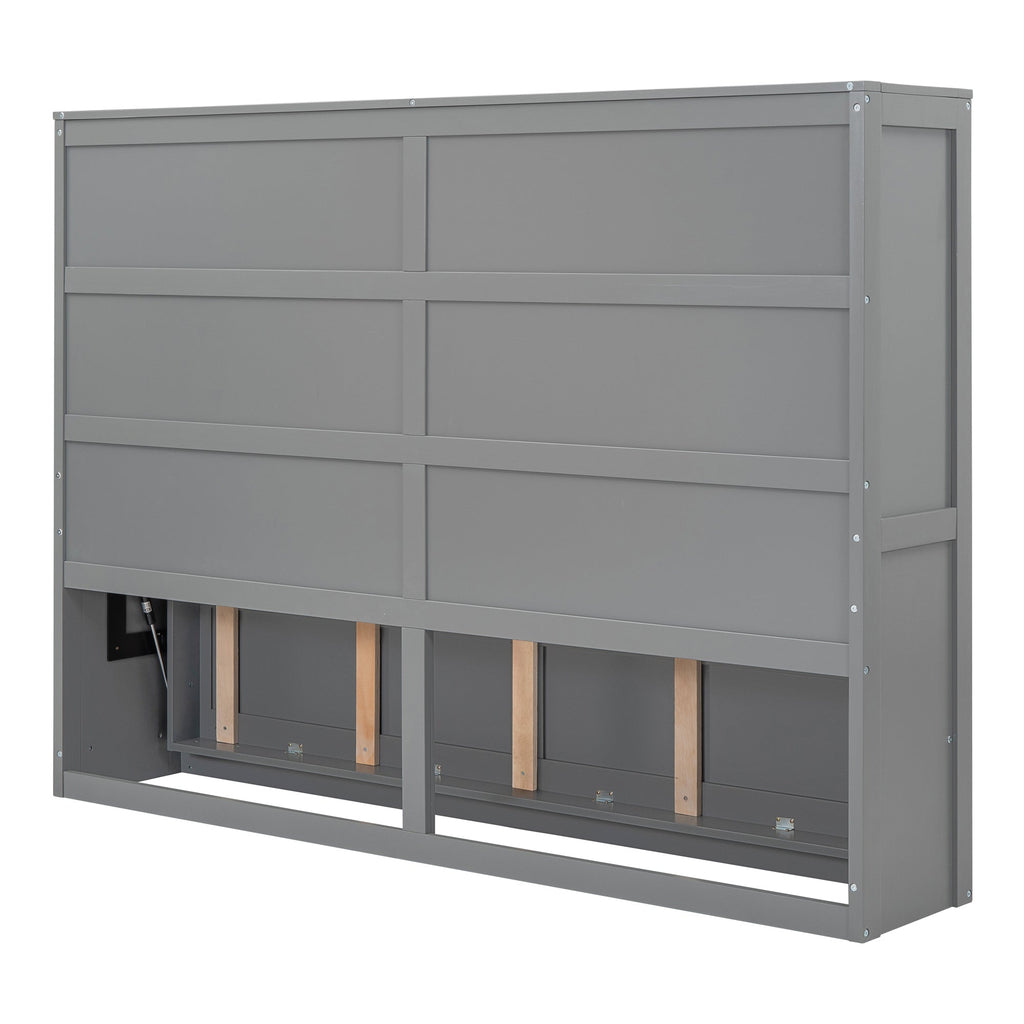 Full Size Gray Murphy Bed Wall Bed - Space Saving Solution