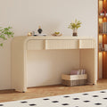 Entrance way tables, your 1st impression and convenience at hand. Modern Console Table with 2 Storage Drawers, Fluted Entryway Table with Rounded Silhouette for Hallway Living Room and Entryway (Apricot Cream)